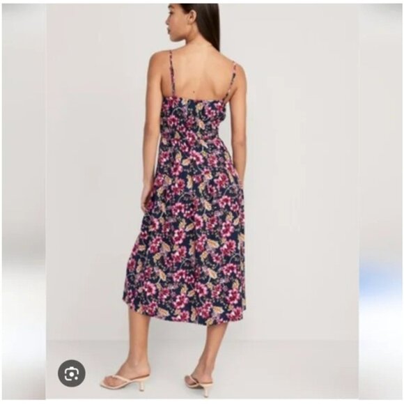 Old Navy Dark Floral Dress Women's 2XL Pink Black Fairy Sleeveless Whimsigoth - Picture 2 of 12